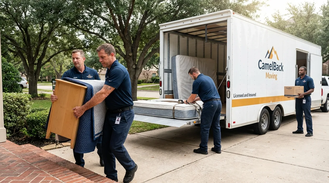 Crew loading residential truck for cross-state move from Bainbridge, PA
