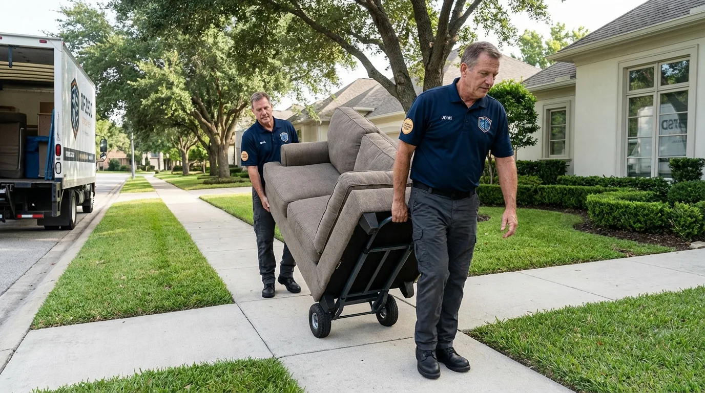 Local residential moving crew loading furniture in Bainbridge, PA